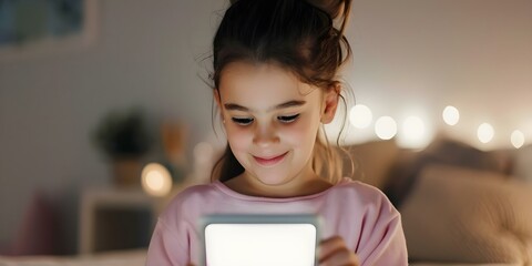 Generation Alpha child uses interactive apps to learn new language digitally. Concept Education, Technology, Language Learning, Digital Tools, Generation Alpha