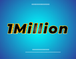 1 Million 3D Vector Text Effect High Quality Editable File