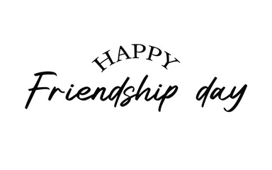 Happy Friendship Day vector typography illustration with a smile sign on white background. Friendship day hand drawn greeting card. friendship day lettering logo design.