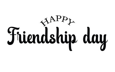 Happy Friendship Day vector typography illustration with a smile sign on white background. Friendship day hand drawn greeting card. friendship day lettering logo design.