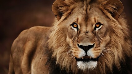 Fototapeta premium Portrait of African Lion Wallpaper