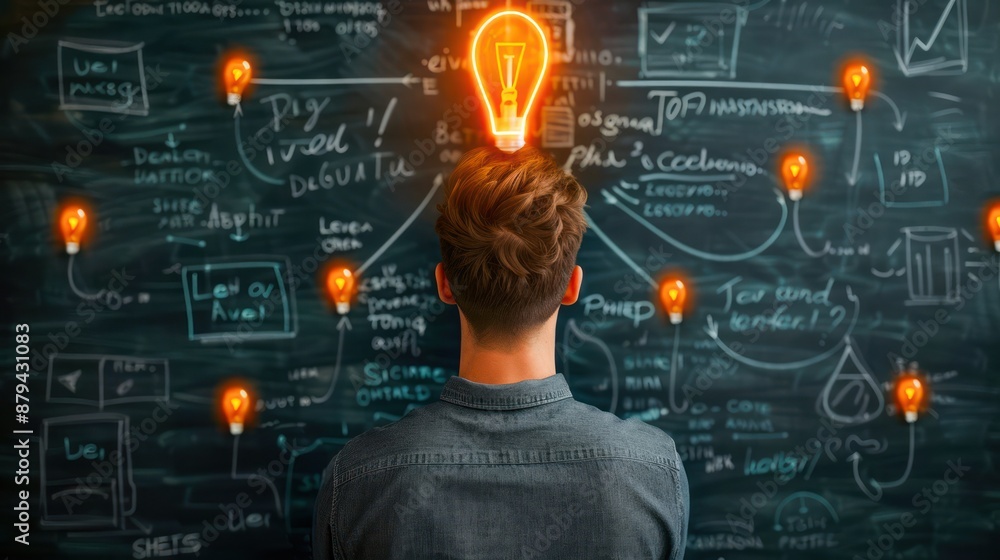 Poster spark your creativity a visual guide to brainstorming and innovation with sketches and bright remind