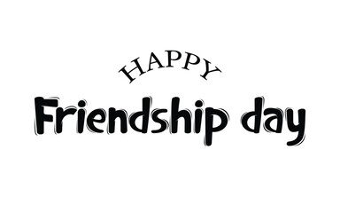 Happy Friendship Day vector typography illustration with a smile sign on white background. Friendship day hand drawn greeting card. friendship day lettering logo design.