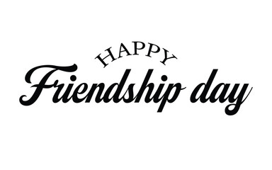 Happy Friendship Day vector typography illustration with a smile sign on white background. Friendship day hand drawn greeting card. friendship day lettering logo design.