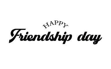 Happy Friendship Day vector typography illustration with a smile sign on white background. Friendship day hand drawn greeting card. friendship day lettering logo design.