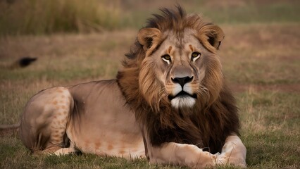 Fototapeta premium Portrait of African Lion Wallpaper