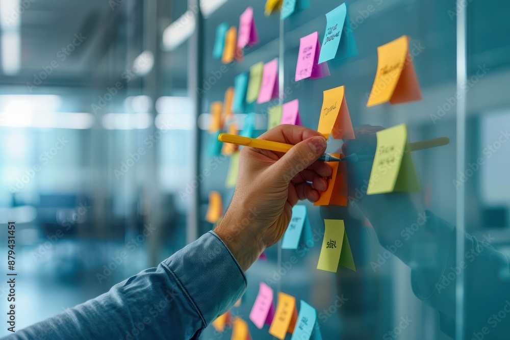 Poster visualize your ideas and manage tasks with a colorful whiteboard, bright reminders and creative sche