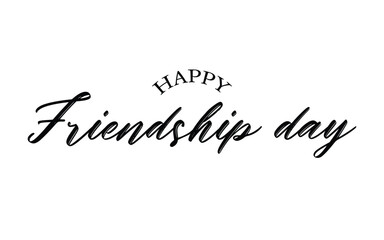 Happy Friendship Day vector typography illustration with a smile sign on white background. Friendship day hand drawn greeting card. friendship day lettering logo design.