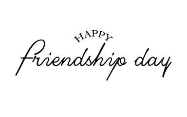 Happy Friendship Day vector typography illustration with a smile sign on white background. Friendship day hand drawn greeting card. friendship day lettering logo design.