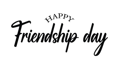 Happy Friendship Day vector typography illustration with a smile sign on white background. Friendship day hand drawn greeting card. friendship day lettering logo design.