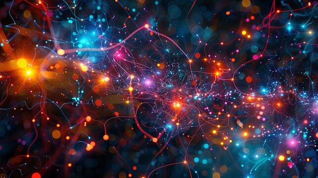 Complex interconnections within a computer network, characterized by information chaos
