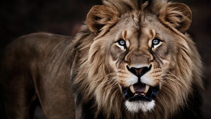 Fototapeta premium Portrait of African Lion Wallpaper