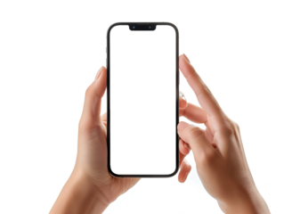 I have an empty cell phone on my hand on a white wallpaper