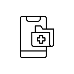 Medical app outline icons, minimalist vector illustration ,simple transparent graphic element .Isolated on white background