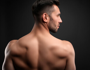 Fototapeta premium Space blank tattoo mock up on beige body. Clear skin ready for tatoo mockup. Creative art inking tattoos picture template closeup.