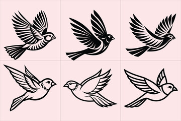 Print Flying birds vector