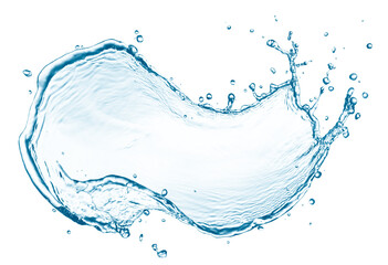 Blue water splash isolated