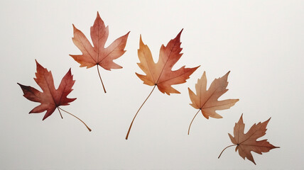 autumn leaves on a neutral background minimalism.AI generated