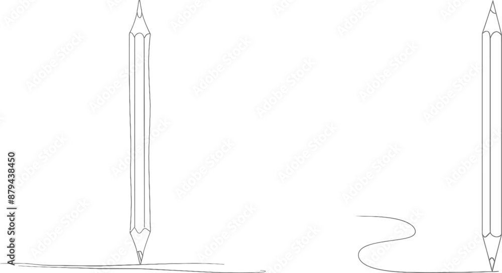 Poster a stylized pencil drawing in one continuous line with a simple educator's day concept and a pen symb