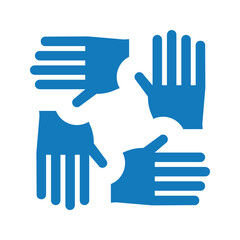 Teamwork together hands icon