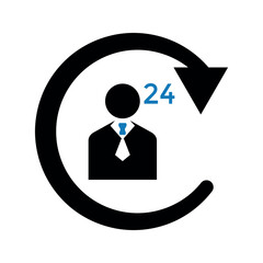 Business support flat customer icon