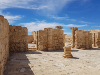 Avdat National Park UNESCO World Heritage site, Negev desert, Israel. Archaeological site corresponding to the ancient Nabataean, Roman and Byzantine settlement 