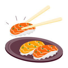 Fried sticks sticker in flat style 

