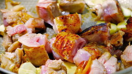Stir -fried, tender fried chicken pieces, chicken, Laler, nine -story tower, Taiwan cuisine,