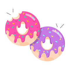 A flat style sticker of beef steak 

