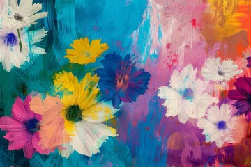 Close-Up of Vibrant Colorful Flowers. Beautiful simple AI generated image in 4K, unique.