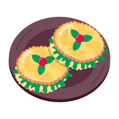 Hot sandwich serving, flat style sticker 

