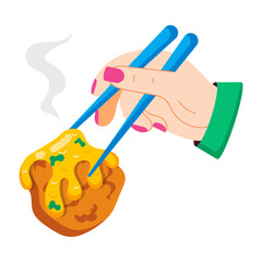 A flat style sticker of bbq skewers 

