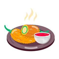 A flat style sticker of bbq skewers 


