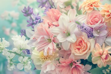Fototapeta premium This image showcases a vibrant collection of hand-painted flowers with various colors and shapes set against a dark background.. Beautiful simple AI generated image in 4K, unique.