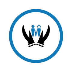 Family security, life insurance vector icon