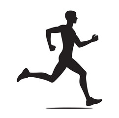 Running Human Silhouette vector illustration