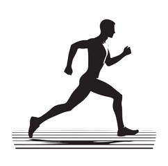 Running Human Silhouette vector illustration