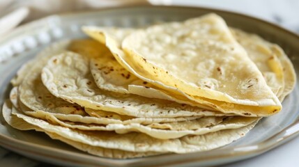 A plate of keto tortillas, perfect for making low-carb tacos or burritos