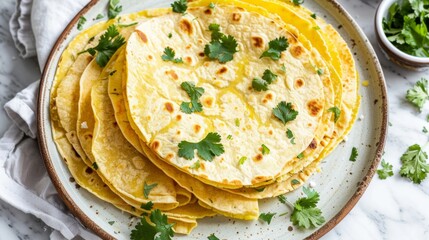 A plate of keto tortillas, perfect for making low-carb tacos or burritos