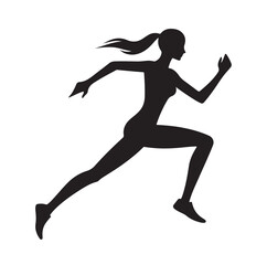 Running Human Silhouette vector illustration