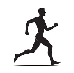 Running Human Silhouette vector illustration