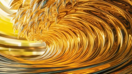 3D Golden Wave Background