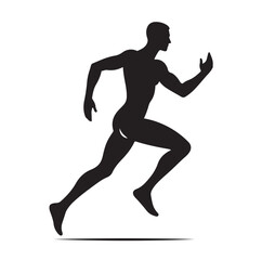Running Human Silhouette vector illustration