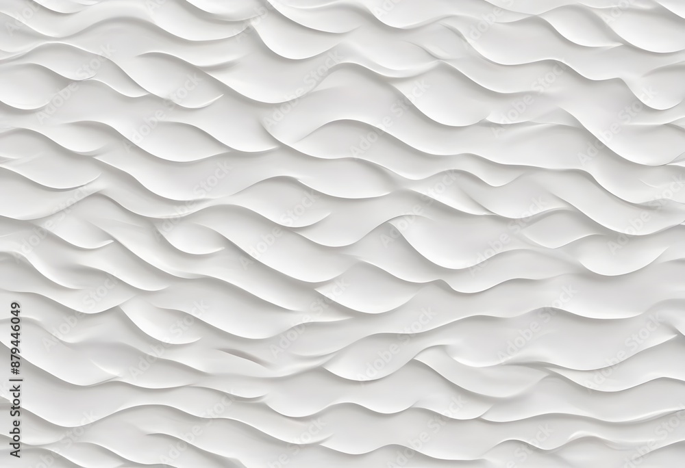 Poster elegant and minimalist seamless white wave texture pattern background with mono color design concept