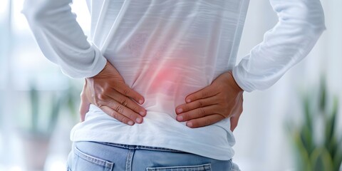 Relieve lower back pain and manage sciatic nerve inflammation effectively. Concept Lower Back Pain Relief, Sciatic Nerve Management, Pain Management Strategies