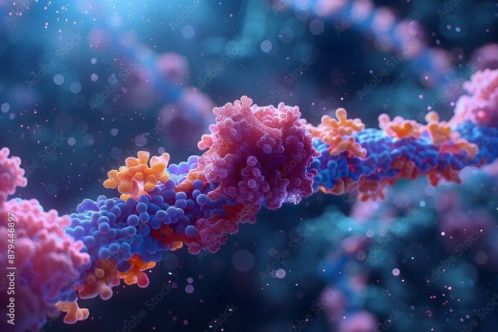 Aufkleber vibrant visualization of molecular structure in a biochemical environment