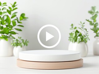 Product Video  A play button on a product image