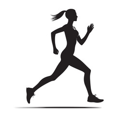 Running Human Silhouette vector illustration