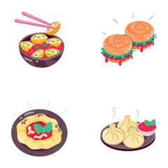 WebPack of Food Flat Stickers 

