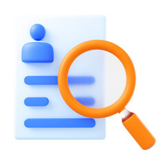Employee recruitment and data verification, 3D illustrations